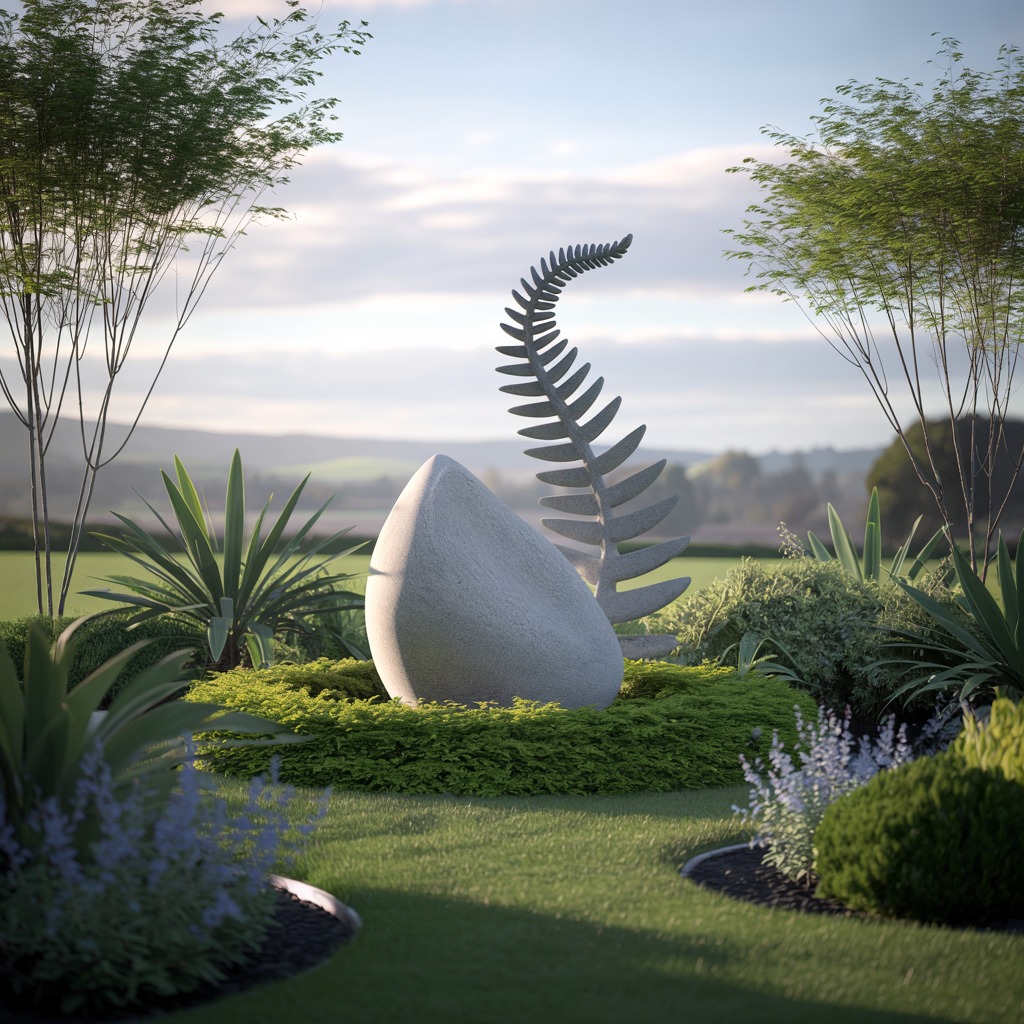 Beautiful landscape garden design with modern elements